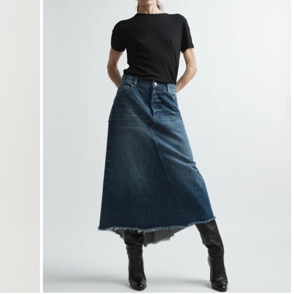Raey skirt Raw-hem fishtail denim skirt sz UK 10 / US 6 - Picture 1 of 11